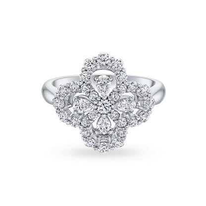 [RAFFINE]LOOP RING FULL MOTIF DIAMOND 16MM SILVE