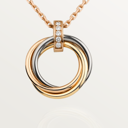 [RAFFINE]TRINITY NECKLACE GOLD  DIAMONDS