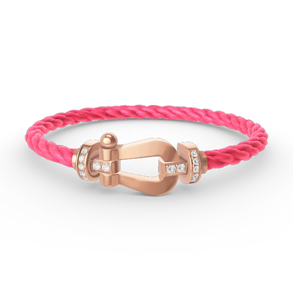 [RAFFINE]FORCE LARGE HORSESHOE HALF DIAMOND BRACELET ROSE GOLD