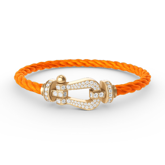 [RAFFINE]FORCE LARGE HORSESHOE FULL DIAMOND BRACELET GOLD