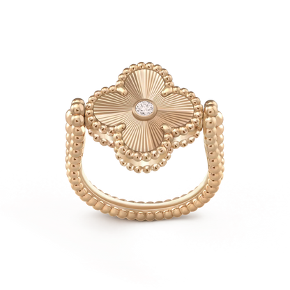 [RAFFINE]CLOVER RIVERSIBLE PINK GOLD RING