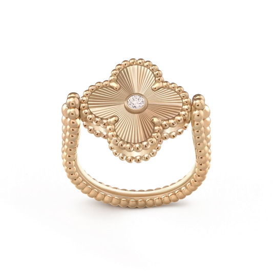 [RAFFINE]CLOVER RIVERSIBLE ROSE GOLD RING
