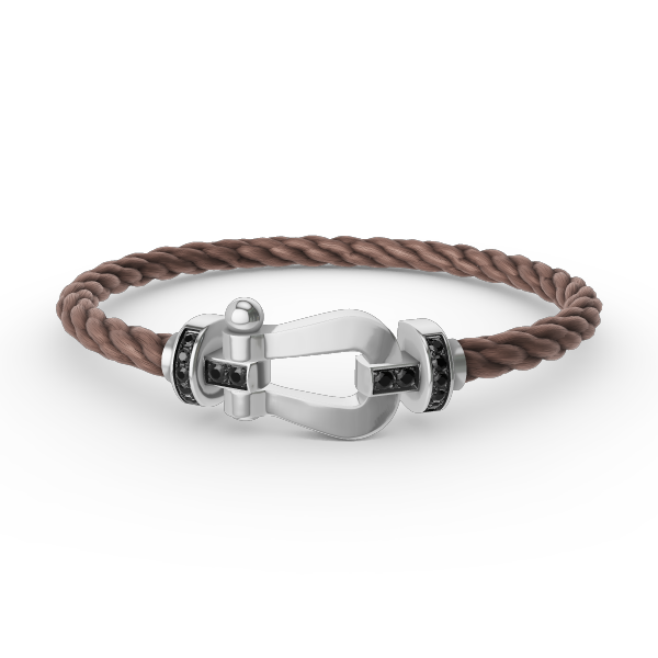 [RAFFINE]FORCE LARGE HORSESHOE BLACK DIAMOND BRACELET SILVER