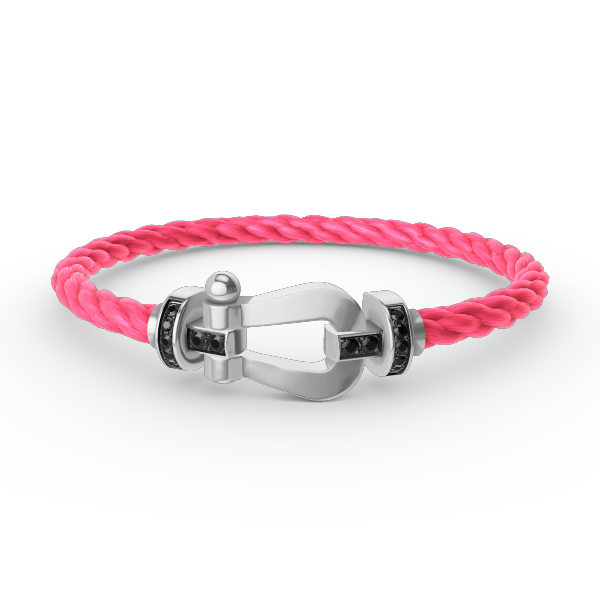 [RAFFINE]FORCE LARGE HORSESHOE BLACK DIAMOND BRACELET SILVER
