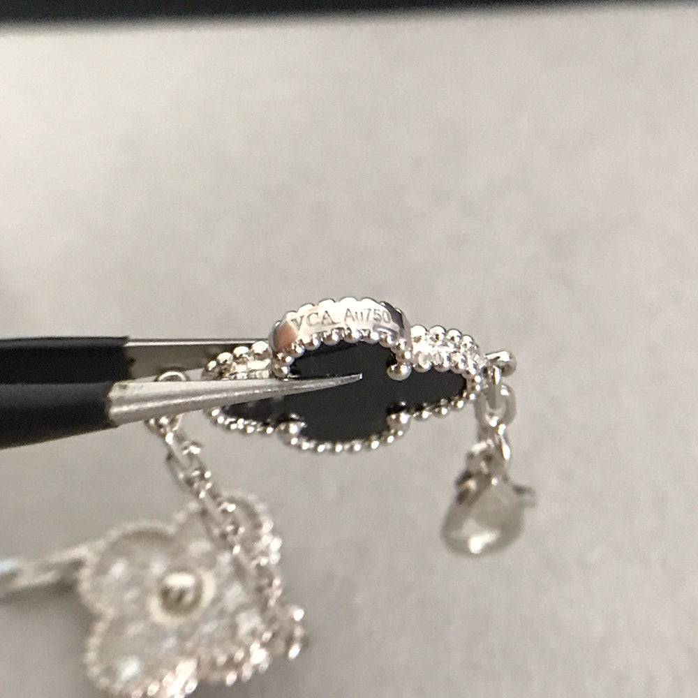 [RAFFINE] CLOVER 5 MOTIF ONYXS BRACELET COLLECTION