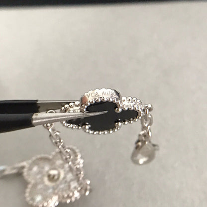 [RAFFINE] CLOVER 5 MOTIF ONYXS BRACELET COLLECTION