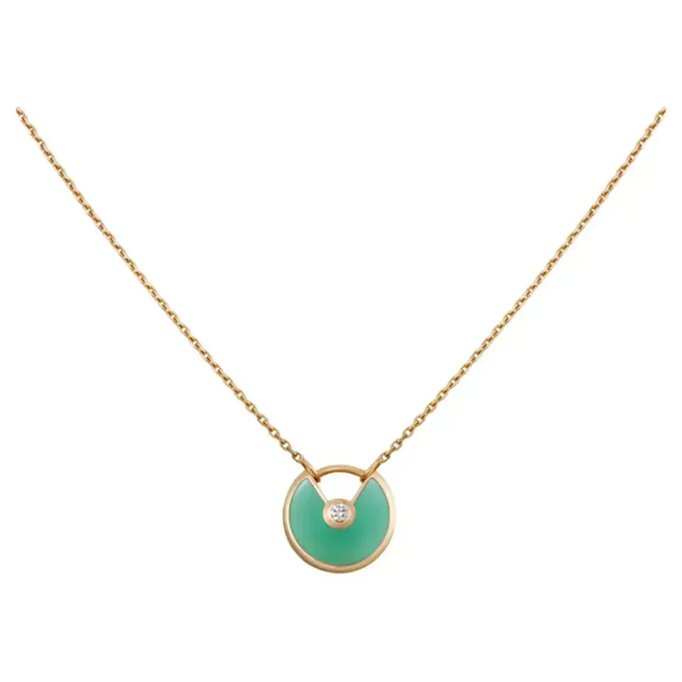 [RAFFINE]AMULETTE GOLD MALACHITE NECKLACE