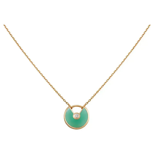 [RAFFINE]AMULETTE GOLD MALACHITE NECKLACE