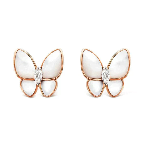 [RAFFINE]BUTTERFLY MOP DIAMOND EARRINGS