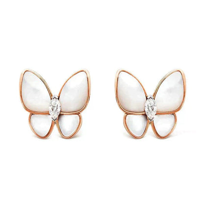 [RAFFINE]BUTTERFLY MOP DIAMOND EARRINGS