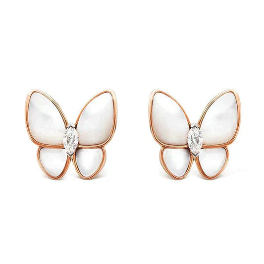 [RAFFINE]BUTTERFLY MOP DIAMOND EARRINGS