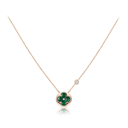 [RAFFINE]SUN PEDANT PINK GOLD 1 DIAMOND NECKLACE