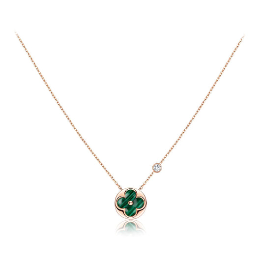 [RAFFINE]SUN PEDANT PINK GOLD 1 DIAMOND NECKLACE