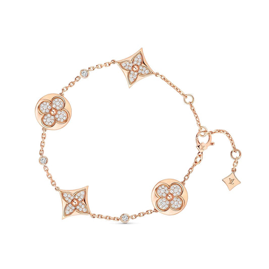 [RAFFINE]STAR AND SUN 4 MOTIFS GOLD DIAMONDS BRACELET
