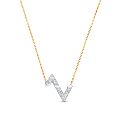 [RAFFINE]VOLT SILVER DIAMOND PEDANT NECKLACE