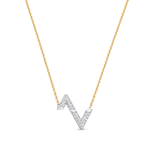 [RAFFINE]VOLT SILVER DIAMOND PEDANT NECKLACE