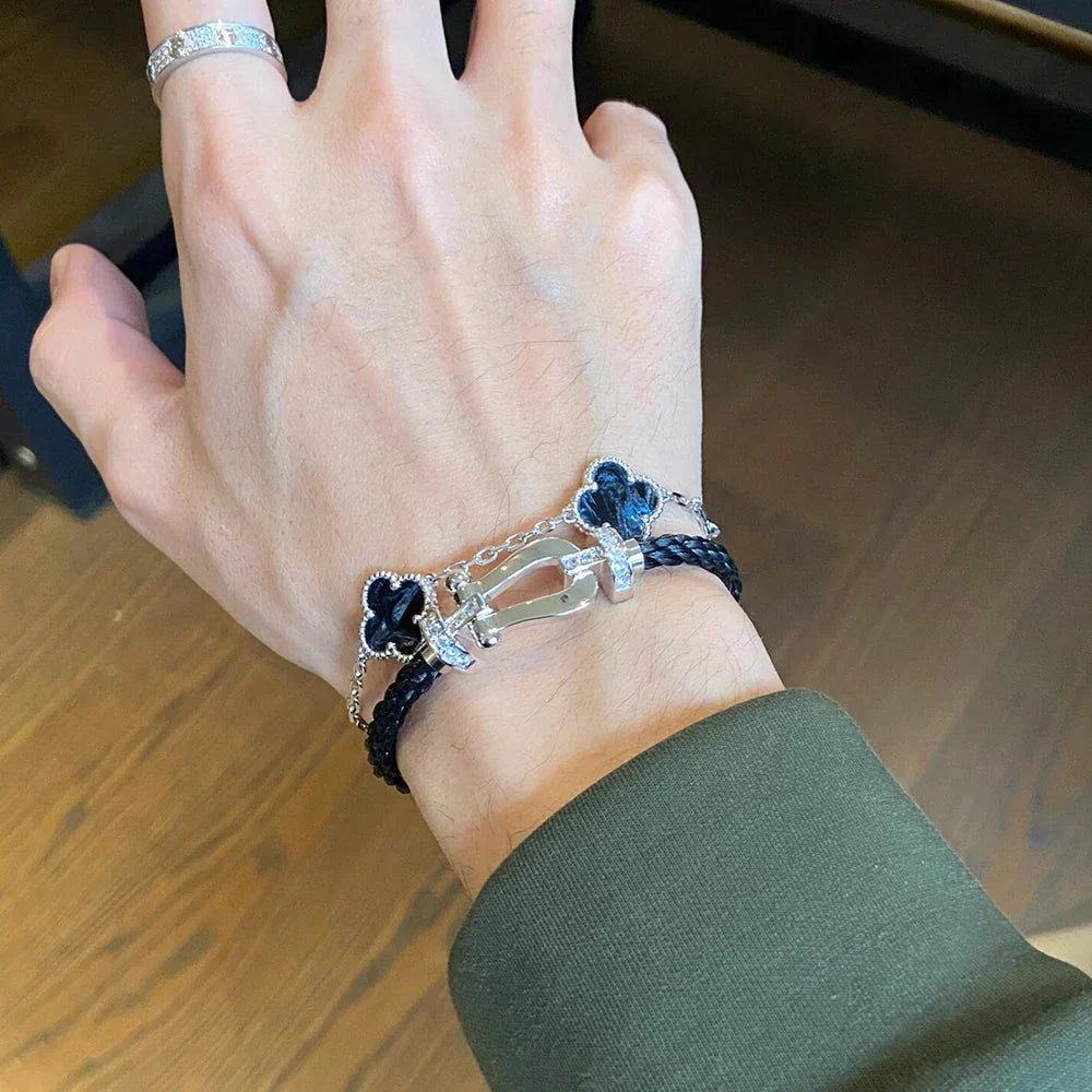 [RAFFINE]CLOVER 5 MOTIF PIETERSITE BRACELET COLLECTION