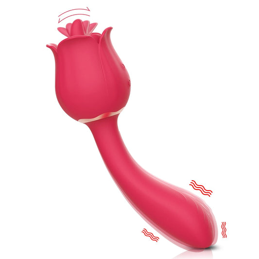 Rose  2 in 1 Clitoral Licking & Vibrating Vibrator