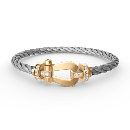 [RAFFINE]FORCE LARGE HORSESHOE HALF DIAMOND BRACELET GOLD