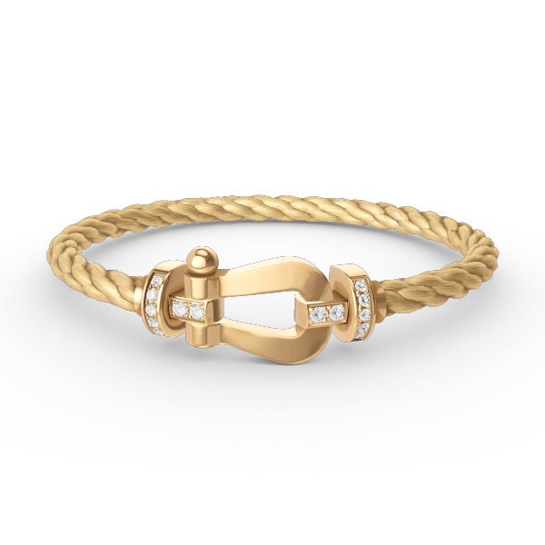 [RAFFINE]FORCE LARGE HORSESHOE HALF DIAMOND BRACELET GOLD