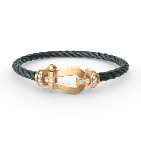 [RAFFINE]FORCE LARGE HORSESHOE HALF DIAMOND BRACELET GOLD