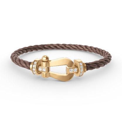 [RAFFINE]FORCE LARGE HORSESHOE HALF DIAMOND BRACELET GOLD