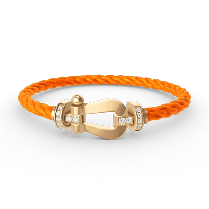[RAFFINE]FORCE LARGE HORSESHOE HALF DIAMOND BRACELET GOLD