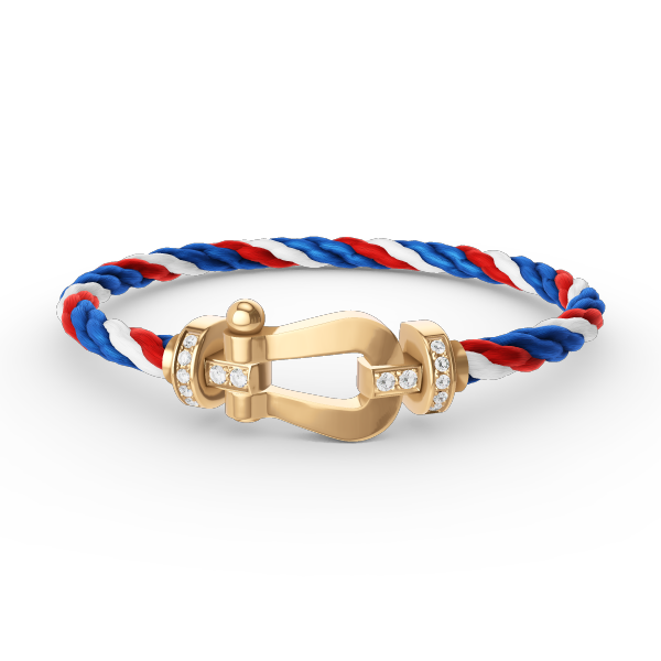 [RAFFINE]FORCE LARGE HORSESHOE HALF DIAMOND BRACELET GOLD