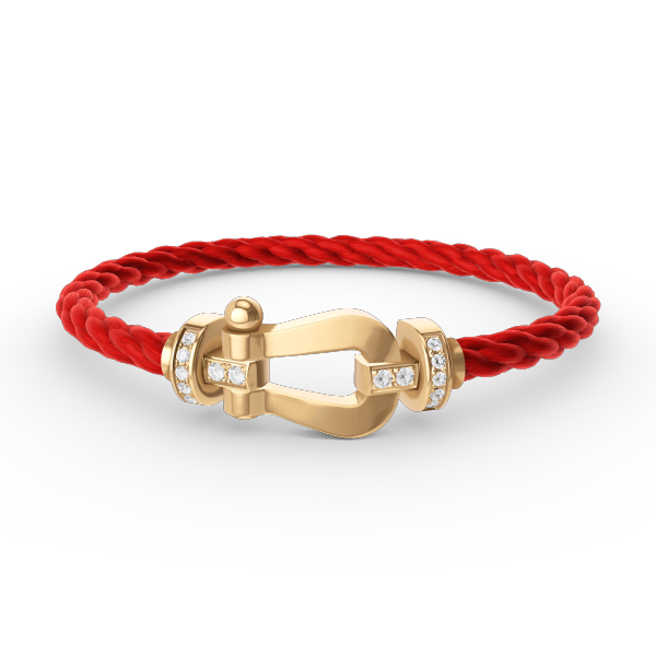 [RAFFINE]FORCE LARGE HORSESHOE HALF DIAMOND BRACELET GOLD