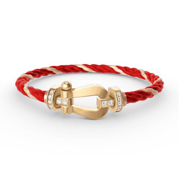 [RAFFINE]FORCE LARGE HORSESHOE HALF DIAMOND BRACELET GOLD
