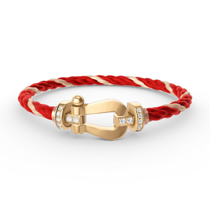 [RAFFINE]FORCE LARGE HORSESHOE HALF DIAMOND BRACELET GOLD