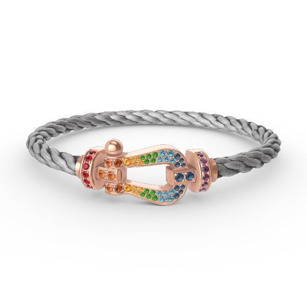 [RAFFINE]FORCE LARGE HORSESHOE  COLORED DIAMOND BRACELET ROSE GOLD