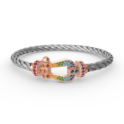 [RAFFINE]FORCE LARGE HORSESHOE  COLORED DIAMOND BRACELET ROSE GOLD