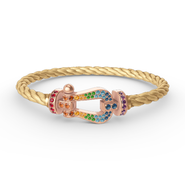 [RAFFINE]FORCE LARGE HORSESHOE  COLORED DIAMOND BRACELET ROSE GOLD