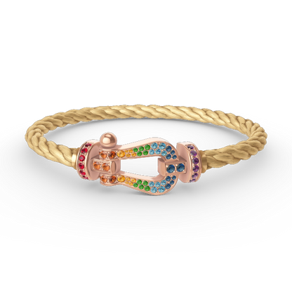 [RAFFINE]FORCE LARGE HORSESHOE  COLORED DIAMOND BRACELET ROSE GOLD