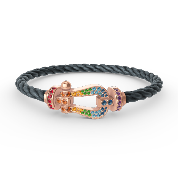 [RAFFINE]FORCE LARGE HORSESHOE  COLORED DIAMOND BRACELET ROSE GOLD