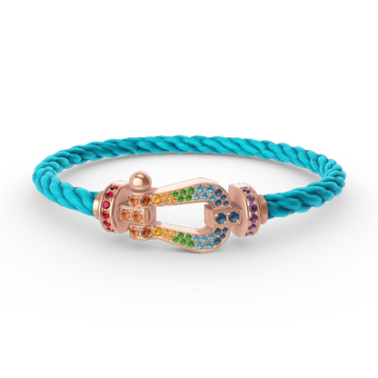 [RAFFINE]FORCE LARGE HORSESHOE  COLORED DIAMOND BRACELET ROSE GOLD