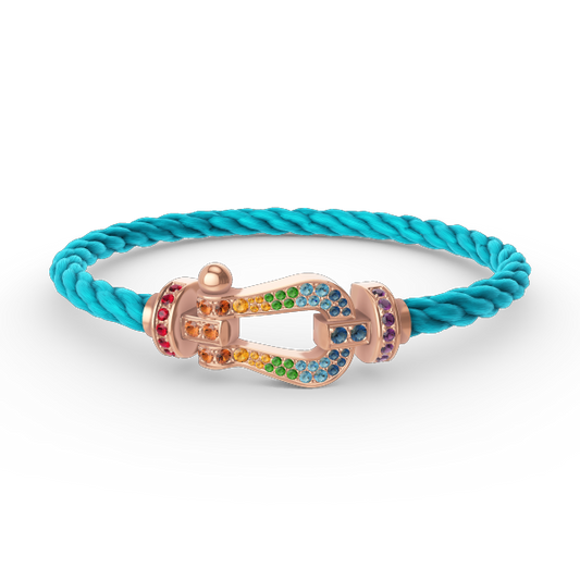 [RAFFINE]FORCE LARGE HORSESHOE  COLORED DIAMOND BRACELET ROSE GOLD