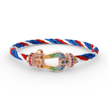 [RAFFINE]FORCE LARGE HORSESHOE  COLORED DIAMOND BRACELET ROSE GOLD