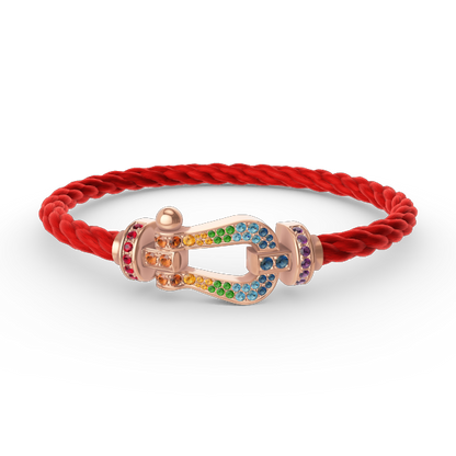 [RAFFINE]FORCE LARGE HORSESHOE  COLORED DIAMOND BRACELET ROSE GOLD