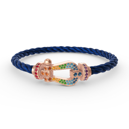 [RAFFINE]FORCE LARGE HORSESHOE  COLORED DIAMOND BRACELET ROSE GOLD