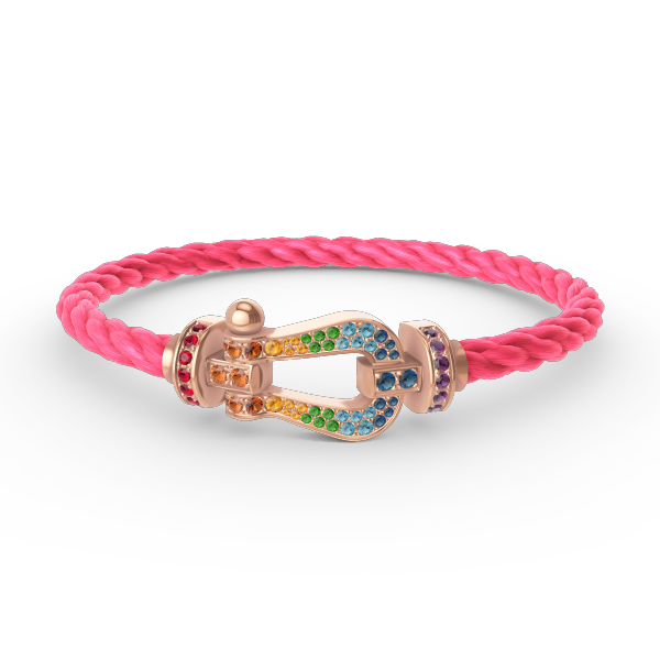[RAFFINE]FORCE LARGE HORSESHOE  COLORED DIAMOND BRACELET ROSE GOLD