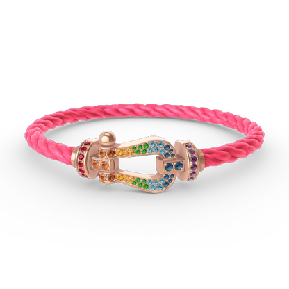 [RAFFINE]FORCE LARGE HORSESHOE  COLORED DIAMOND BRACELET ROSE GOLD