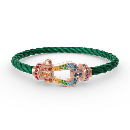 [RAFFINE]FORCE LARGE HORSESHOE  COLORED DIAMOND BRACELET ROSE GOLD