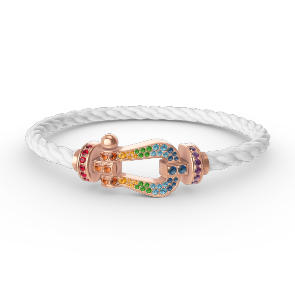[RAFFINE]FORCE LARGE HORSESHOE  COLORED DIAMOND BRACELET ROSE GOLD