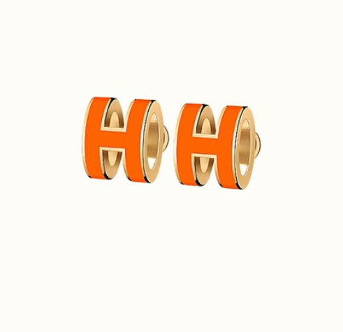 [RAFFINE]MINI POP H EARRINGS ORANGE