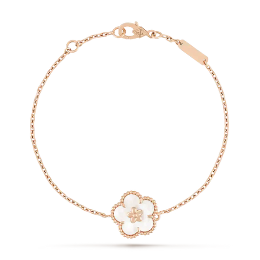 [RAFFINE]LUCKY WHITE MOP PLUM BLOSSOM  BRACELET