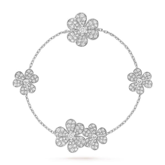 [RAFFINE]FRIVOLE SILVER 5 FLOWERS BRACELET