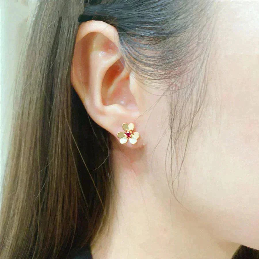 [RAFFINE]FRIVOLE  FLOWER PINK EARRINGS