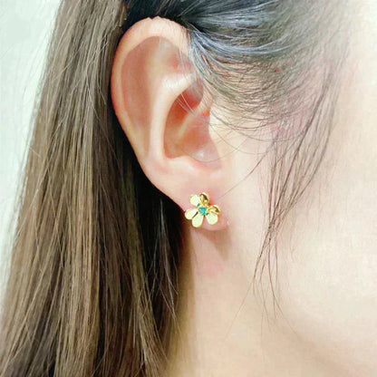 [RAFFINE]FRIVOLE  FLOWER MALACHITE EARRINGS